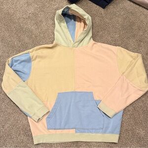 URBAN outfitters size M multicolored pastel patchworks hoodie